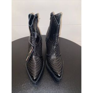 Emanuele Crasto ITALY Western Boots Black Genuine Leather sz 7   37 soft leather